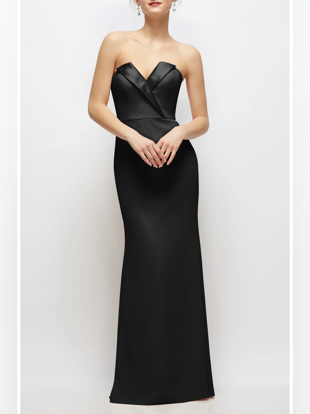 NEW After Six Style 6919 Tuxedo Strapless Gown, Black, Size 10